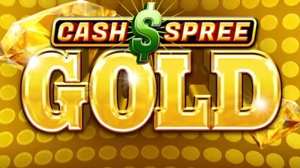 Tampilan visual slot Cash Spree Gold dengan simbol emas dan permata