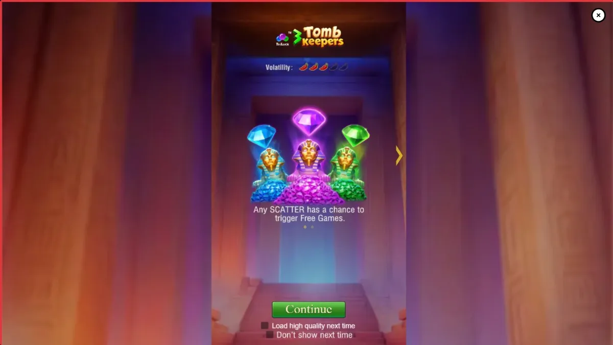 Tampilan visual slot 3 Tomb Keepers dengan tema Mesir Kuno